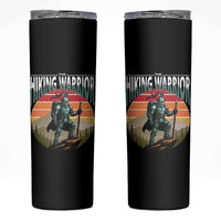 Funny Mountain Hikers Skinny Tumbler The Hiking Warrior Retro Forest Sunset - Wonder Print Shop