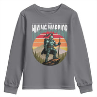 Funny Mountain Hikers Youth Sweatshirt The Hiking Warrior Retro Forest Sunset - Wonder Print Shop