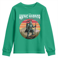 Funny Mountain Hikers Youth Sweatshirt The Hiking Warrior Retro Forest Sunset - Wonder Print Shop