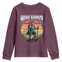 Funny Mountain Hikers Youth Sweatshirt The Hiking Warrior Retro Forest Sunset - Wonder Print Shop