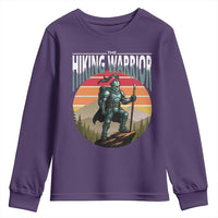 Funny Mountain Hikers Youth Sweatshirt The Hiking Warrior Retro Forest Sunset - Wonder Print Shop