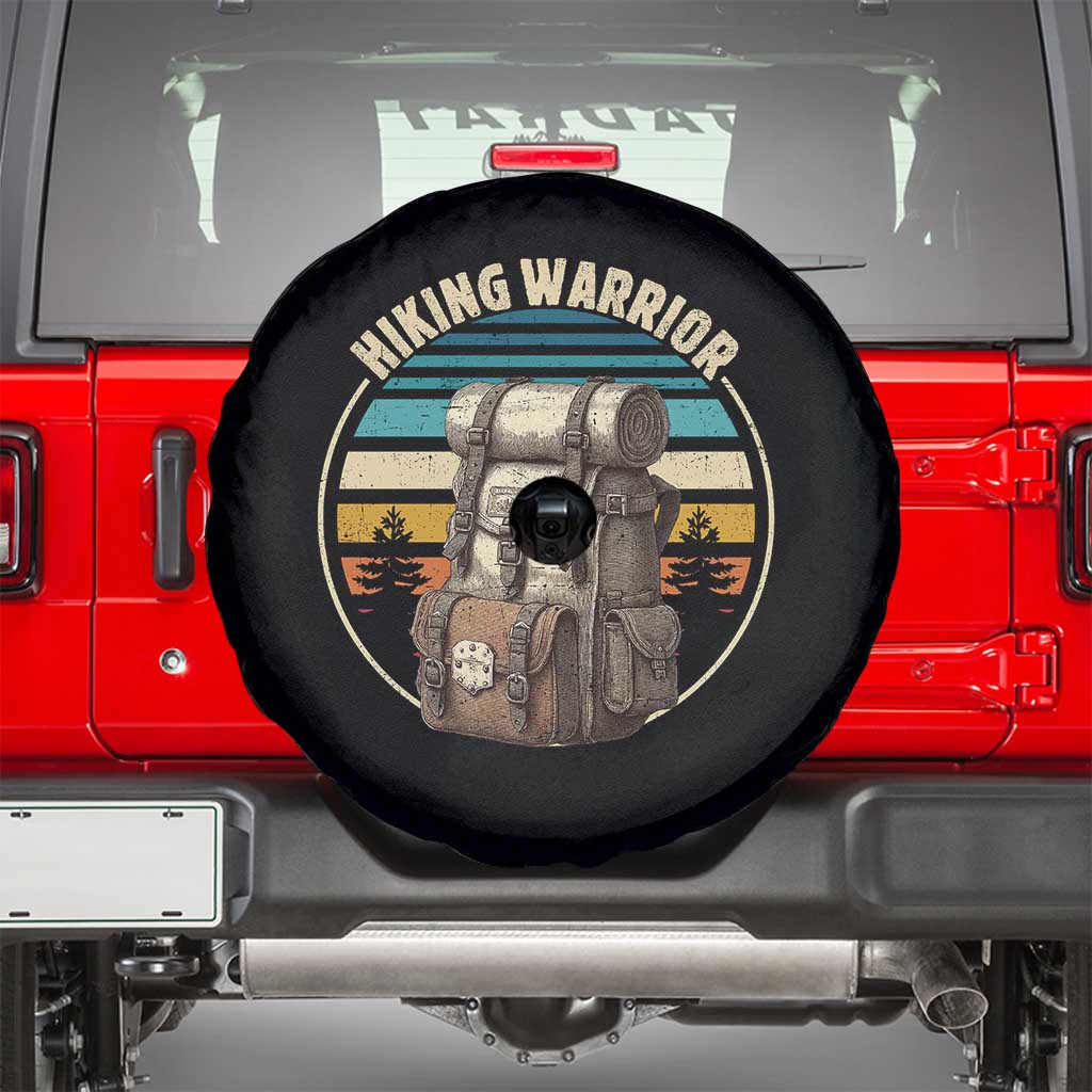 Funny Hiking Warrior Retro Backpack Nature Adventure Spare Tire Cover - Wonder Print Shop