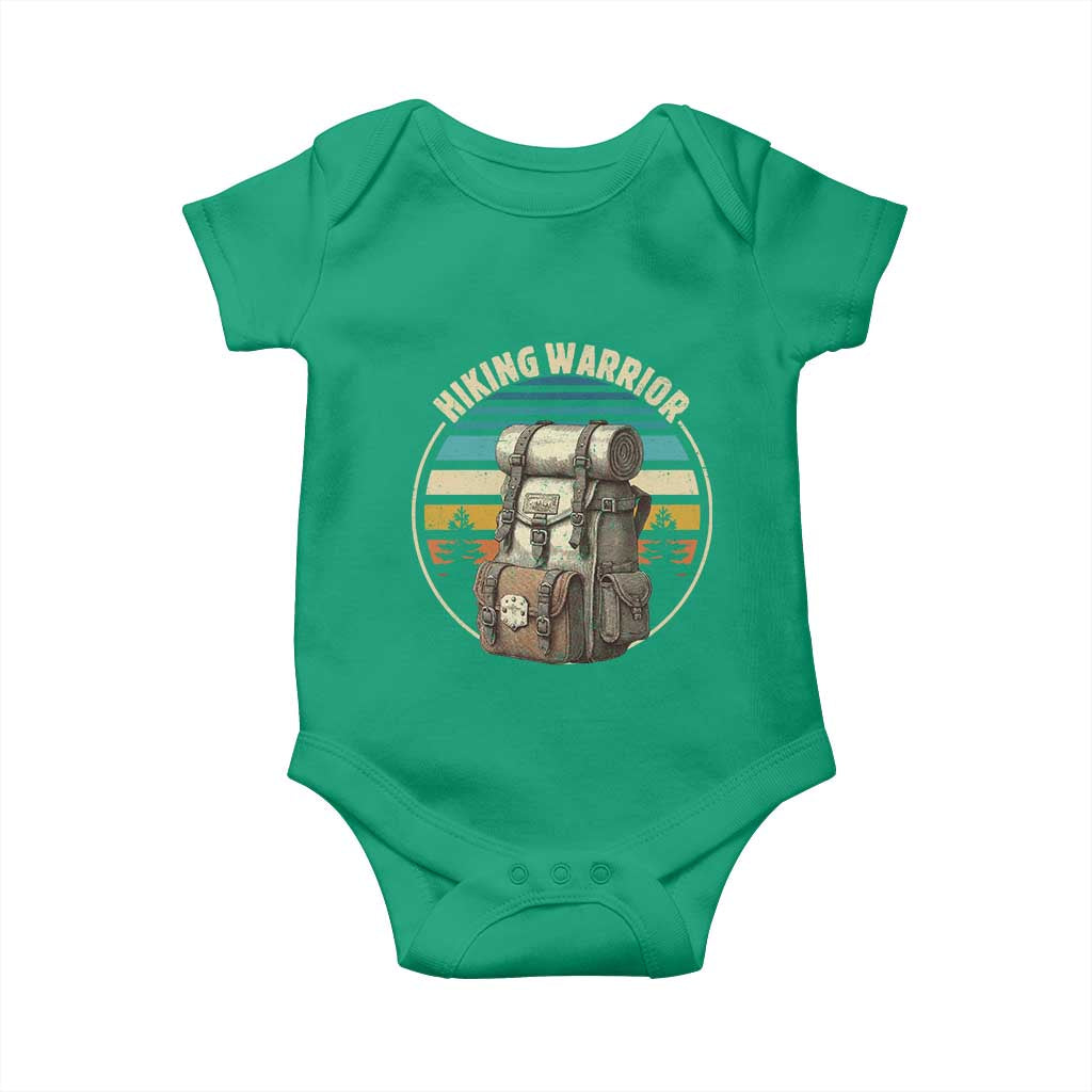 Funny Hiking Warrior Retro Backpack Nature Adventure Baby Onesie - Wonder Print Shop