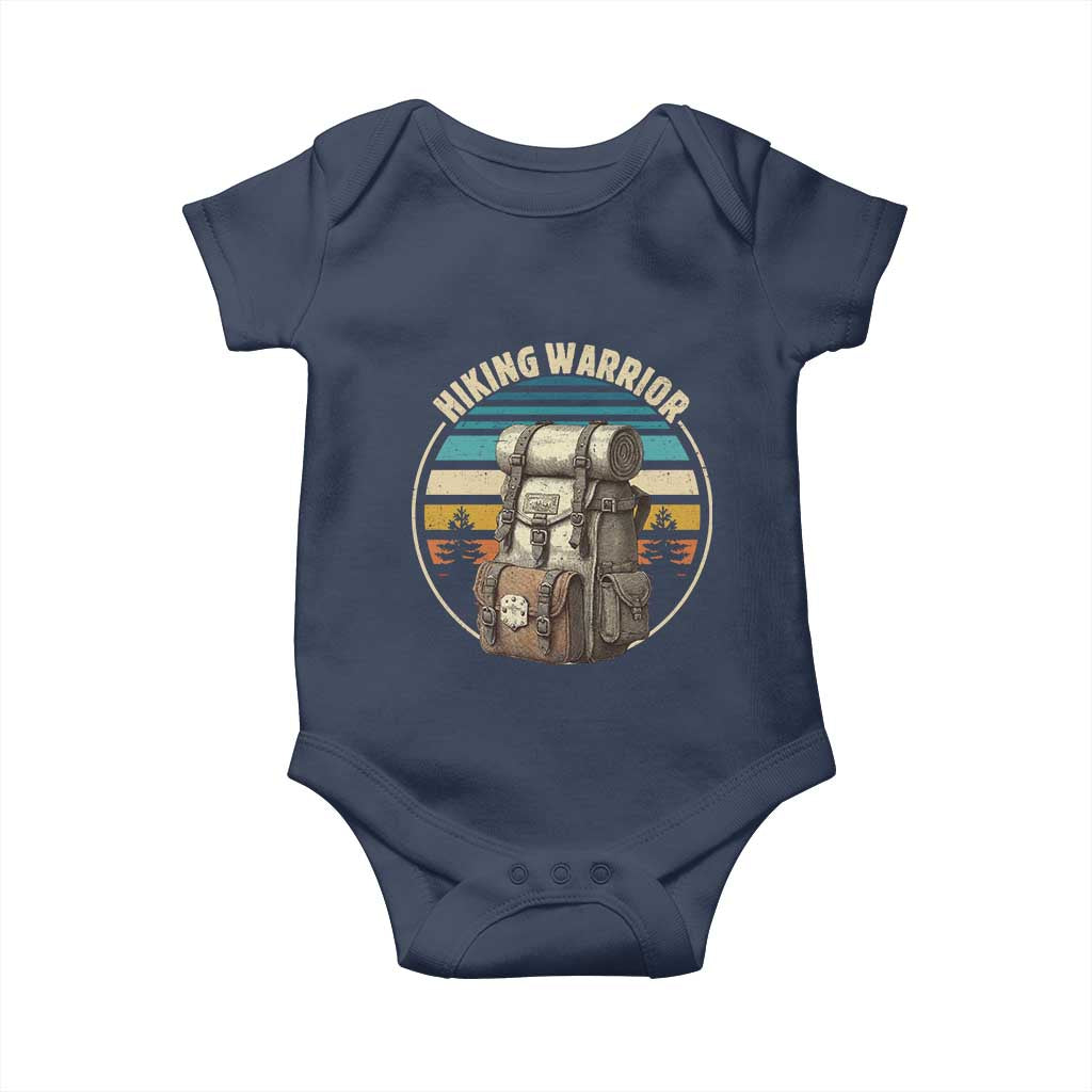 Funny Hiking Warrior Retro Backpack Nature Adventure Baby Onesie - Wonder Print Shop