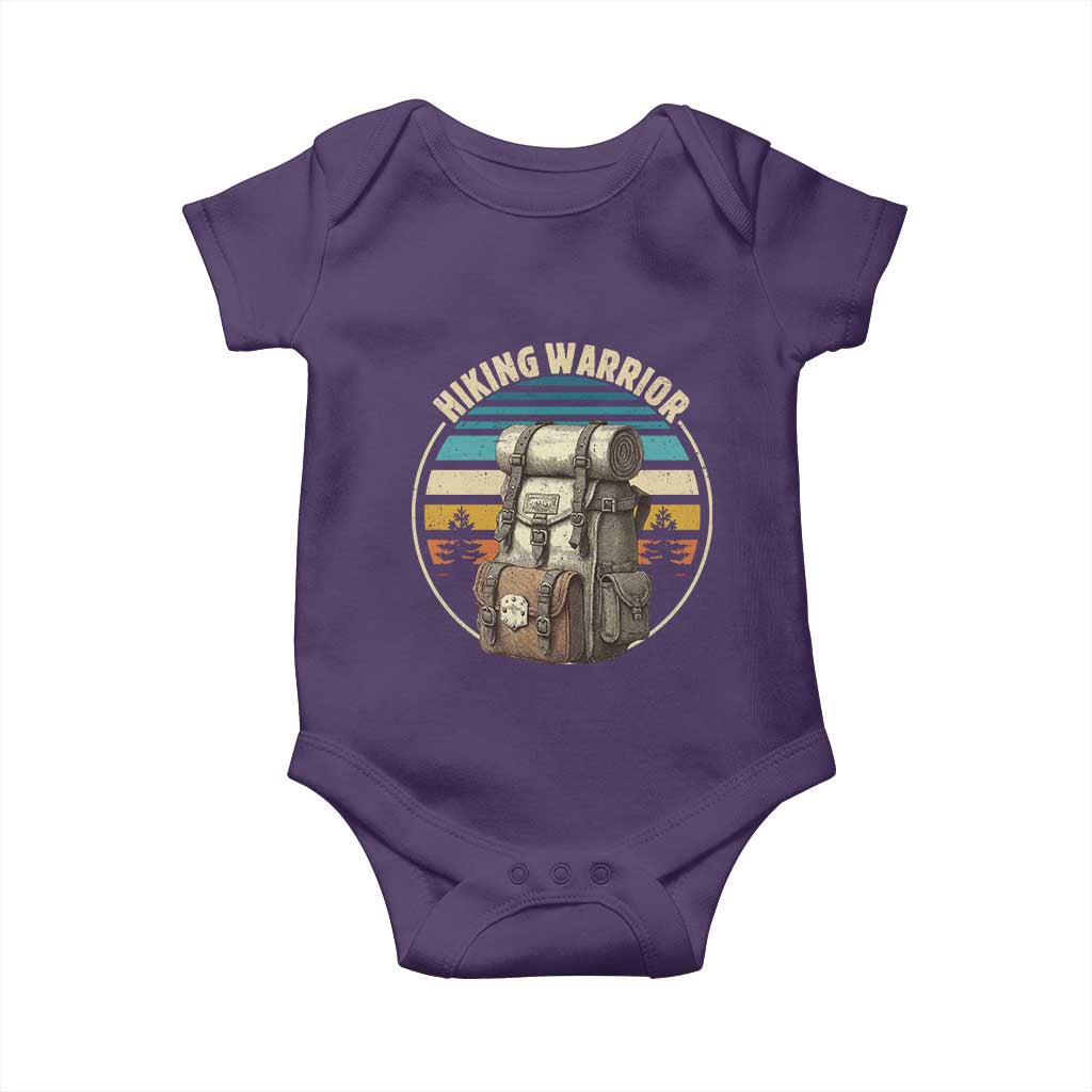 Funny Hiking Warrior Retro Backpack Nature Adventure Baby Onesie - Wonder Print Shop