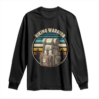 Funny Hiking Warrior Retro Backpack Nature Adventure Long Sleeve Shirt - Wonder Print Shop