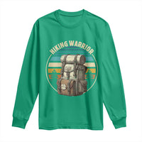 Funny Hiking Warrior Retro Backpack Nature Adventure Long Sleeve Shirt - Wonder Print Shop