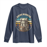 Funny Hiking Warrior Retro Backpack Nature Adventure Long Sleeve Shirt - Wonder Print Shop