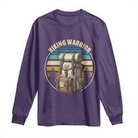 Funny Hiking Warrior Retro Backpack Nature Adventure Long Sleeve Shirt - Wonder Print Shop