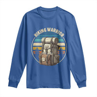 Funny Hiking Warrior Retro Backpack Nature Adventure Long Sleeve Shirt - Wonder Print Shop