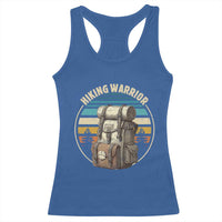 Funny Hiking Warrior Retro Backpack Nature Adventure Racerback Tank Top - Wonder Print Shop