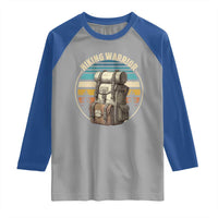 Funny Hiking Warrior Retro Backpack Nature Adventure Raglan Shirt - Wonder Print Shop