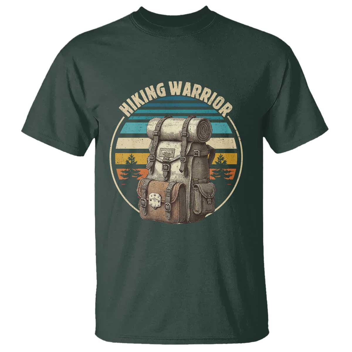 Funny Hiking Warrior Retro Backpack Nature Adventure T Shirt - Wonder Print Shop