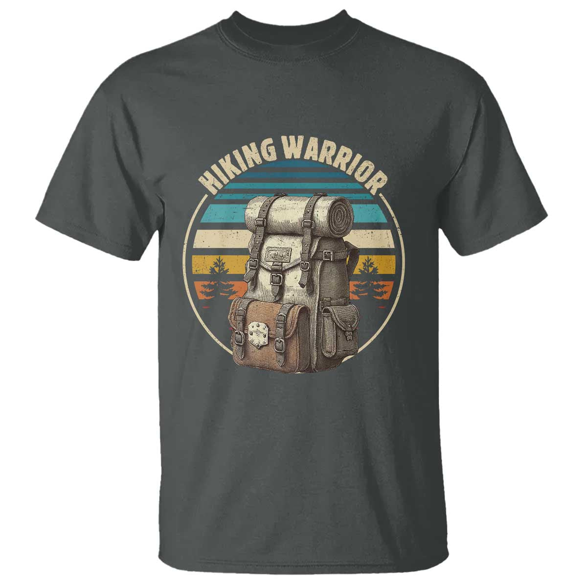Funny Hiking Warrior Retro Backpack Nature Adventure T Shirt - Wonder Print Shop