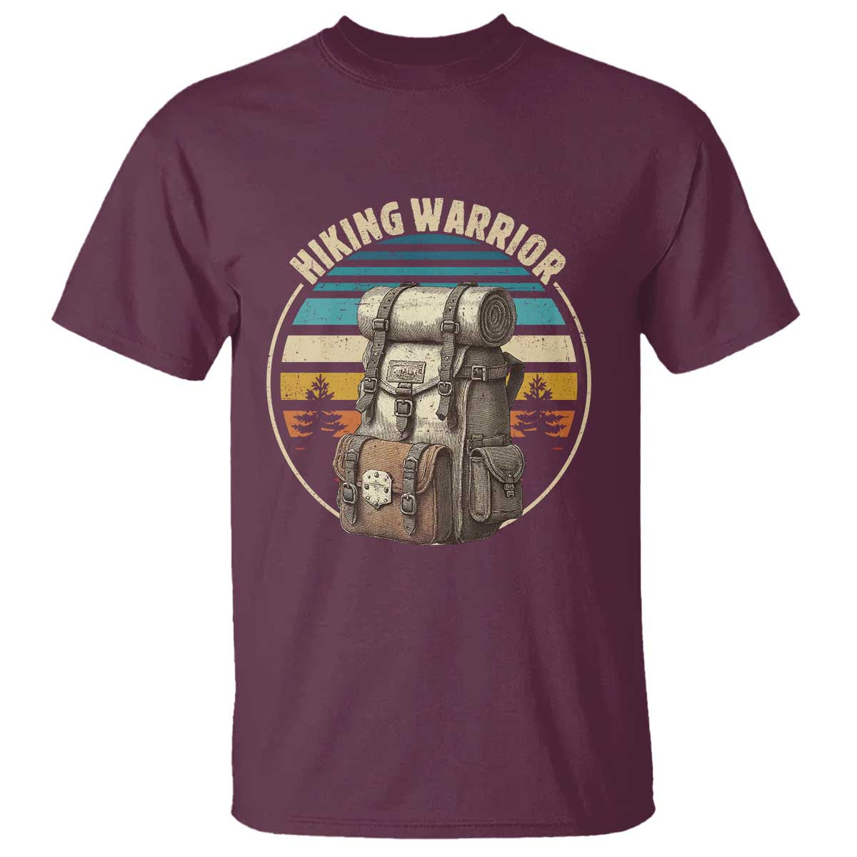 Funny Hiking Warrior Retro Backpack Nature Adventure T Shirt - Wonder Print Shop