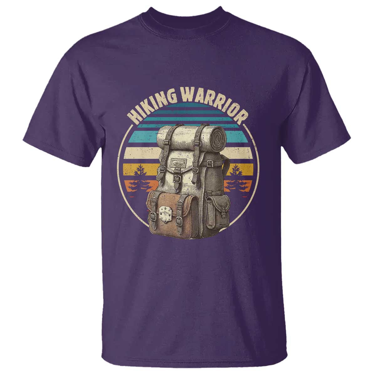 Funny Hiking Warrior Retro Backpack Nature Adventure T Shirt - Wonder Print Shop