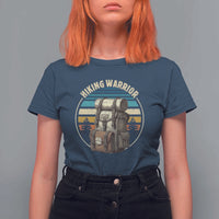 Funny Hiking Warrior Retro Backpack Nature Adventure T Shirt For Women - Wonder Print Shop
