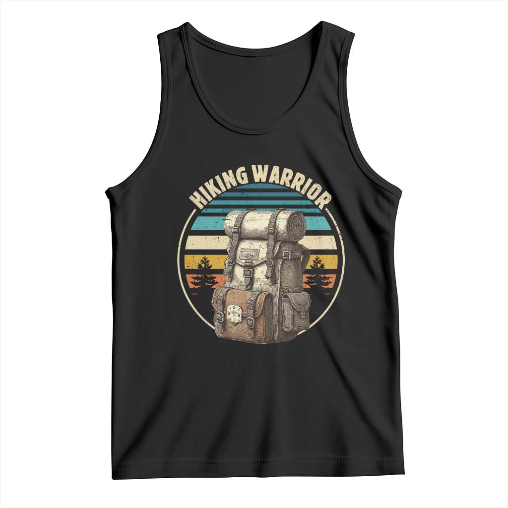 Funny Hiking Warrior Retro Backpack Nature Adventure Tank Top - Wonder Print Shop