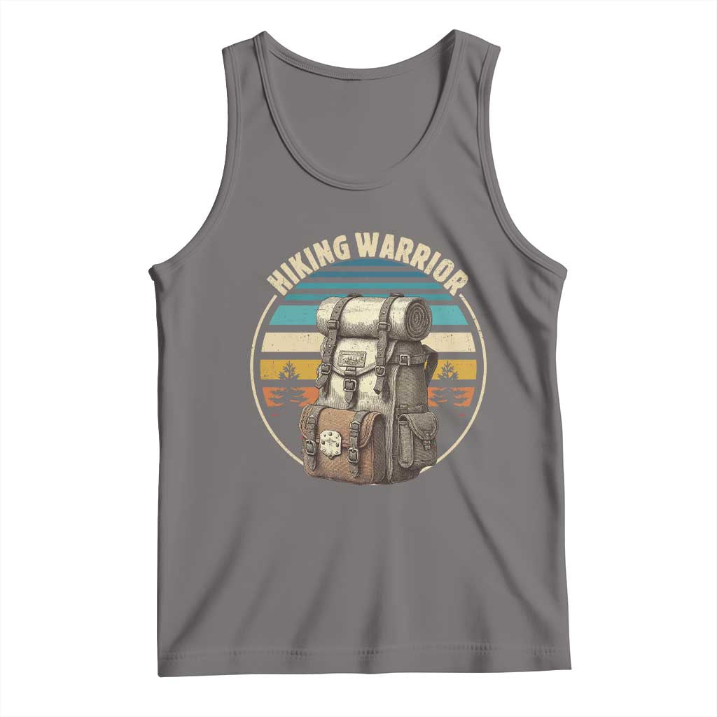 Funny Hiking Warrior Retro Backpack Nature Adventure Tank Top - Wonder Print Shop