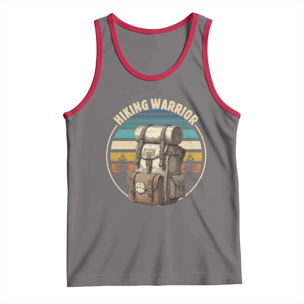 Funny Hiking Warrior Retro Backpack Nature Adventure Tank Top - Wonder Print Shop
