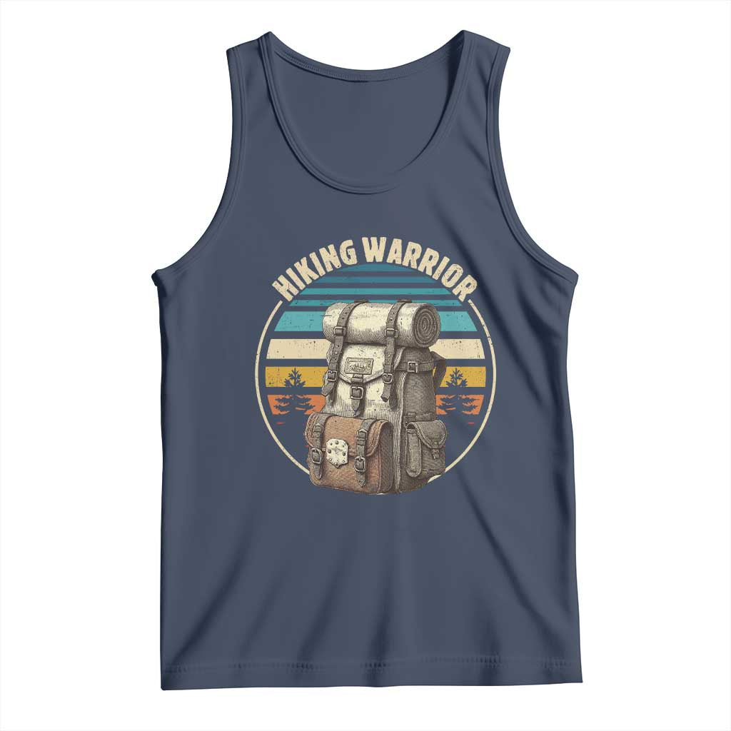 Funny Hiking Warrior Retro Backpack Nature Adventure Tank Top - Wonder Print Shop