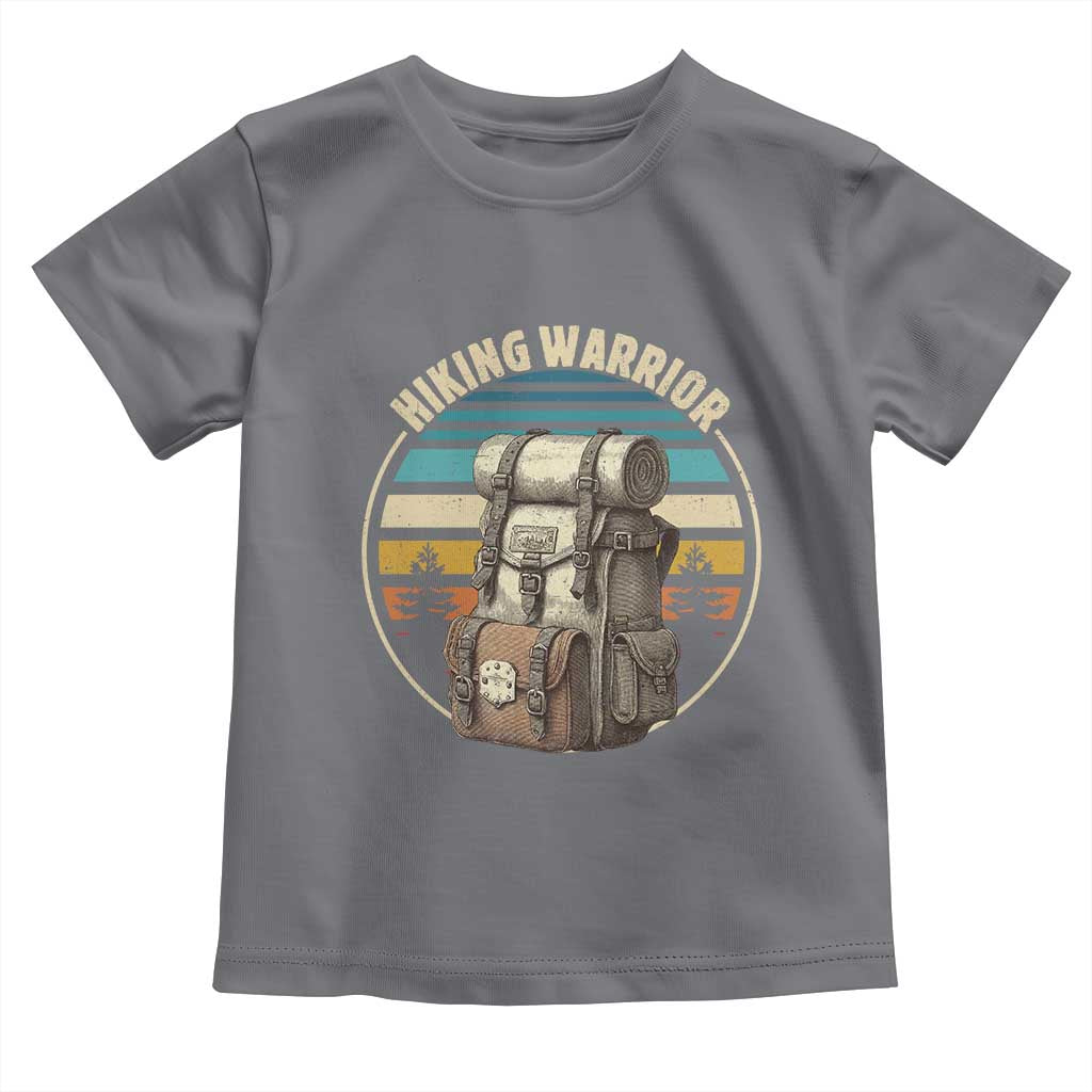 Funny Hiking Warrior Retro Backpack Nature Adventure Toddler T Shirt - Wonder Print Shop