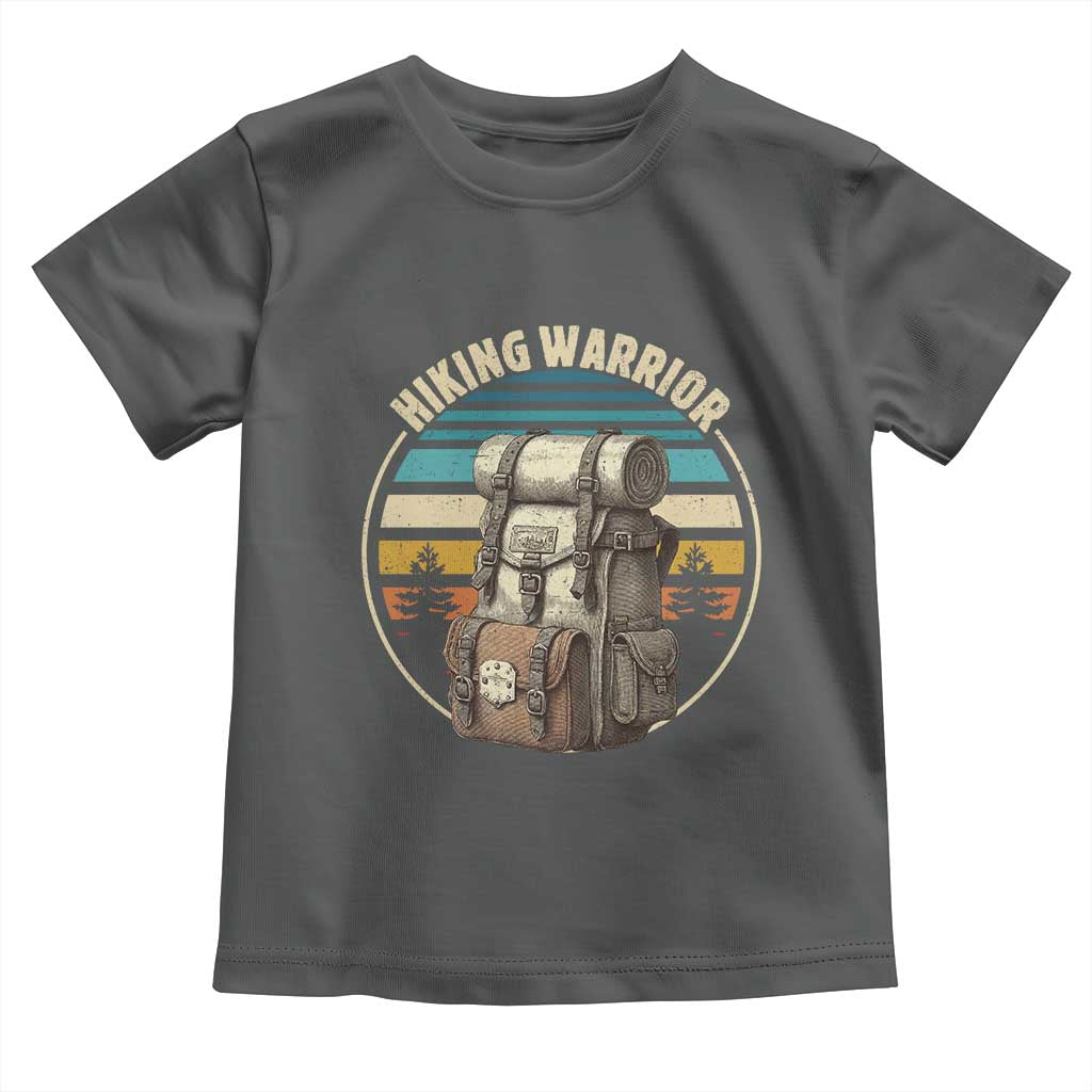 Funny Hiking Warrior Retro Backpack Nature Adventure Toddler T Shirt - Wonder Print Shop