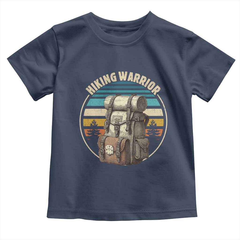 Funny Hiking Warrior Retro Backpack Nature Adventure Toddler T Shirt - Wonder Print Shop