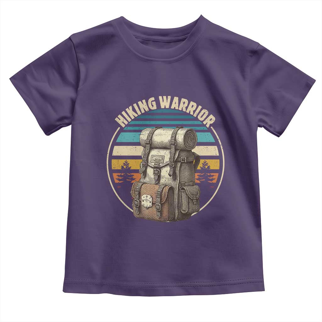 Funny Hiking Warrior Retro Backpack Nature Adventure Toddler T Shirt - Wonder Print Shop