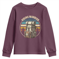 Funny Hiking Warrior Retro Backpack Nature Adventure Youth Sweatshirt - Wonder Print Shop