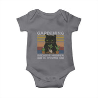 Funny Gardening Because Murder Is Wrong Baby Onesie Retro Black Cat Plant Lover - Wonder Print Shop