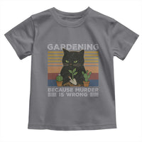 Funny Gardening Because Murder Is Wrong Toddler T Shirt Retro Black Cat Plant Lover - Wonder Print Shop