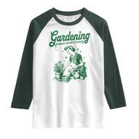 Funny Gardening Because Murder Is Wrong Raglan Shirt Plant Lady - Wonder Print Shop