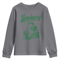 Funny Gardening Because Murder Is Wrong Youth Sweatshirt Plant Lady - Wonder Print Shop