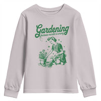 Funny Gardening Because Murder Is Wrong Youth Sweatshirt Plant Lady - Wonder Print Shop