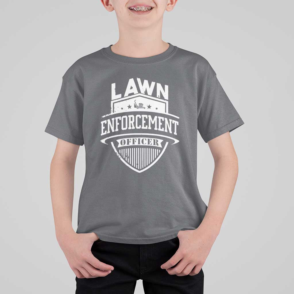 Funny The Lawn Enforcement Officer T Shirt For Kid Gardening Lawn Mower Father's Day - Wonder Print Shop