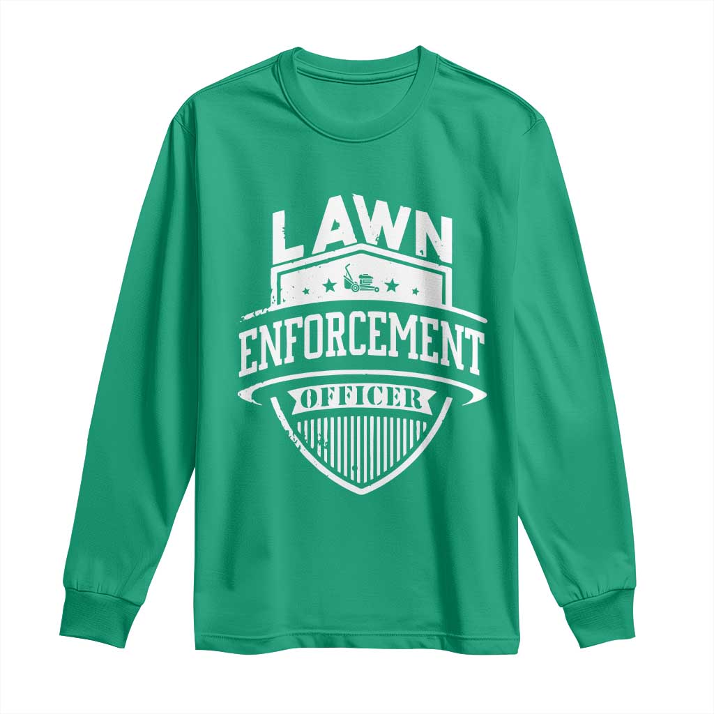 Funny The Lawn Enforcement Officer Long Sleeve Shirt Gardening Lawn Mower Father's Day - Wonder Print Shop