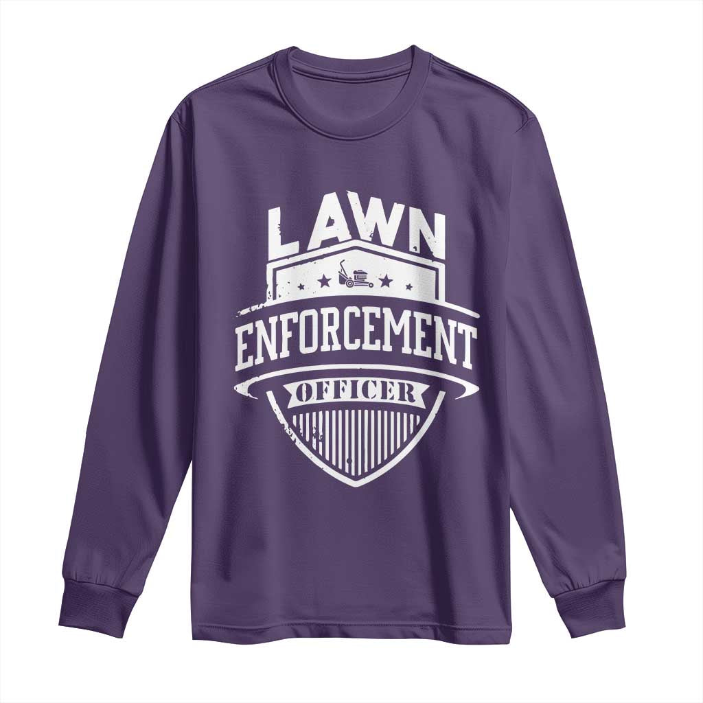 Funny The Lawn Enforcement Officer Long Sleeve Shirt Gardening Lawn Mower Father's Day - Wonder Print Shop