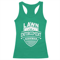 Funny The Lawn Enforcement Officer Racerback Tank Top Gardening Lawn Mower Father's Day - Wonder Print Shop