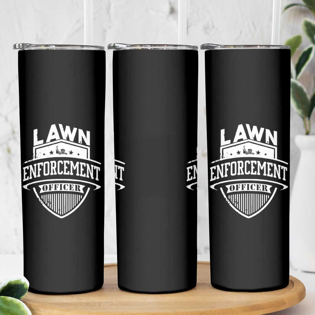 Funny The Lawn Enforcement Officer Skinny Tumbler Gardening Lawn Mower Father's Day - Wonder Print Shop