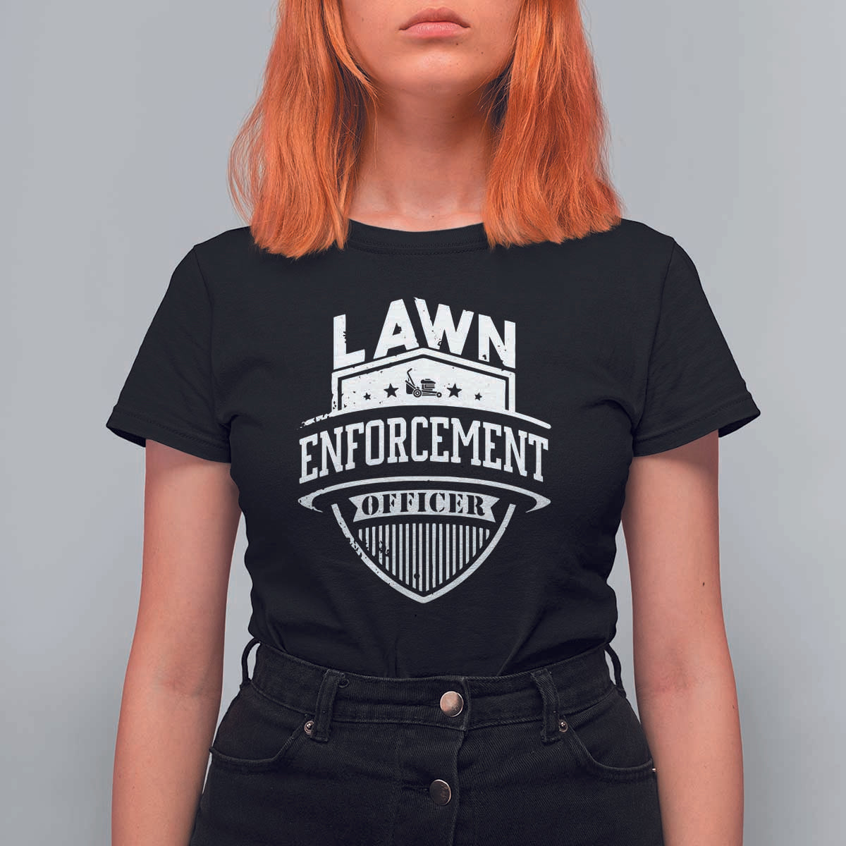 Funny The Lawn Enforcement Officer T Shirt For Women Gardening Lawn Mower Father's Day - Wonder Print Shop