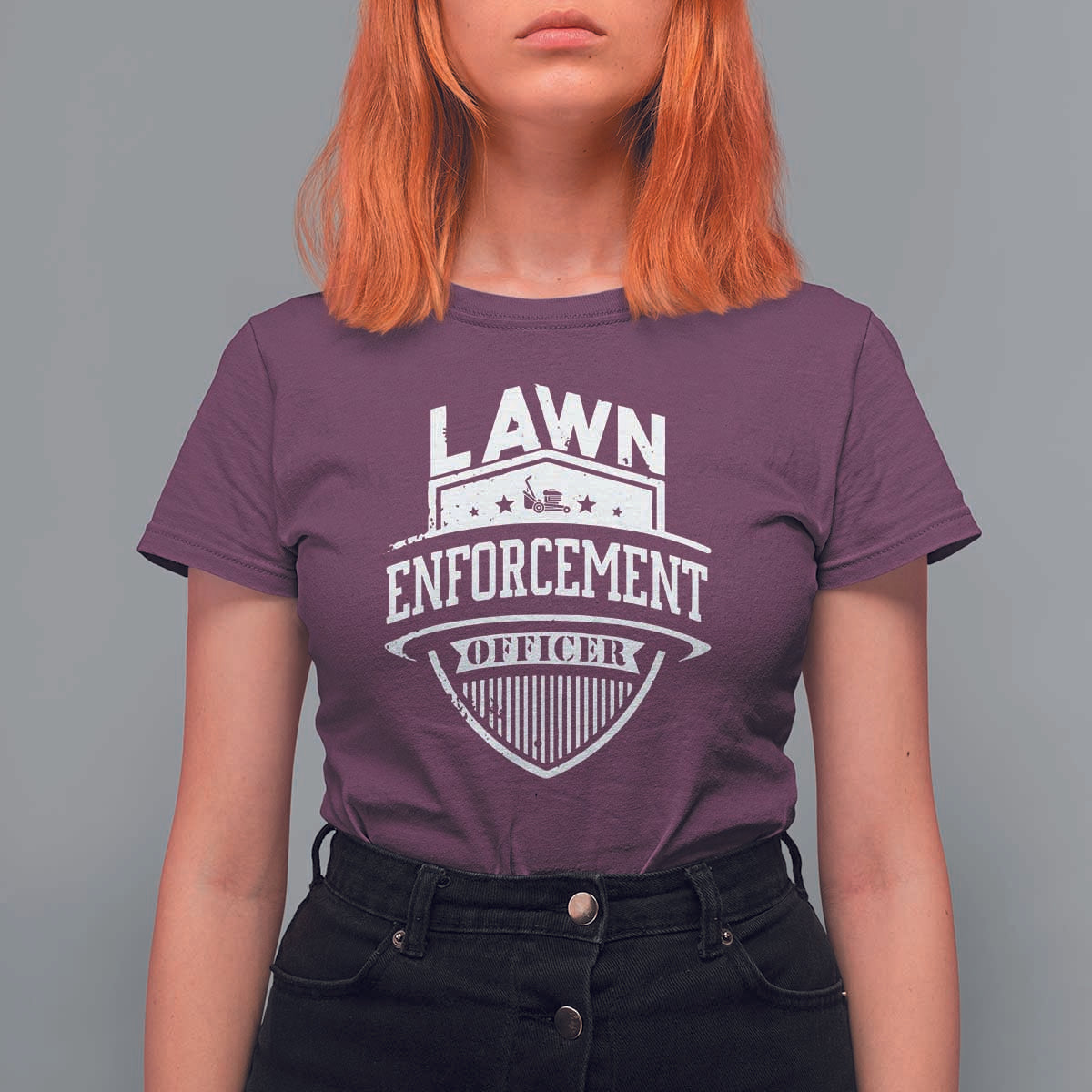 Funny The Lawn Enforcement Officer T Shirt For Women Gardening Lawn Mower Father's Day - Wonder Print Shop
