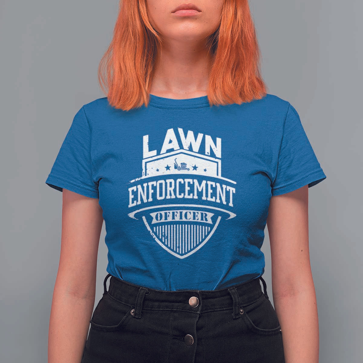 Funny The Lawn Enforcement Officer T Shirt For Women Gardening Lawn Mower Father's Day - Wonder Print Shop
