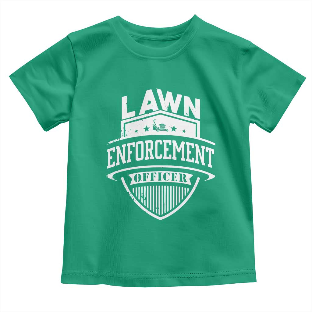 Funny The Lawn Enforcement Officer Toddler T Shirt Gardening Lawn Mower Father's Day - Wonder Print Shop