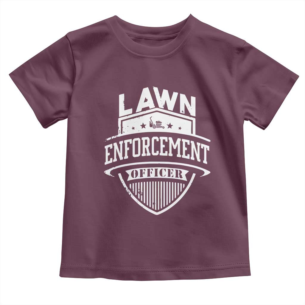 Funny The Lawn Enforcement Officer Toddler T Shirt Gardening Lawn Mower Father's Day - Wonder Print Shop