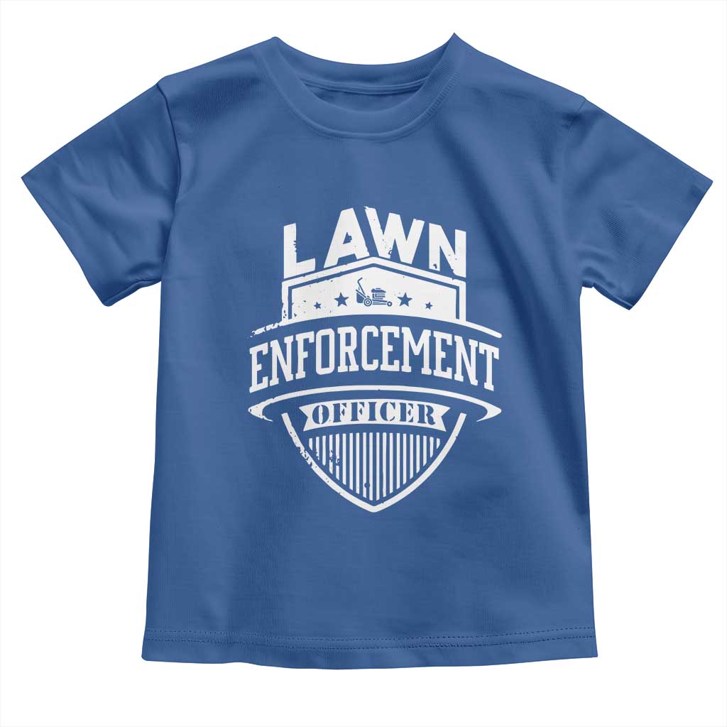 Funny The Lawn Enforcement Officer Toddler T Shirt Gardening Lawn Mower Father's Day - Wonder Print Shop