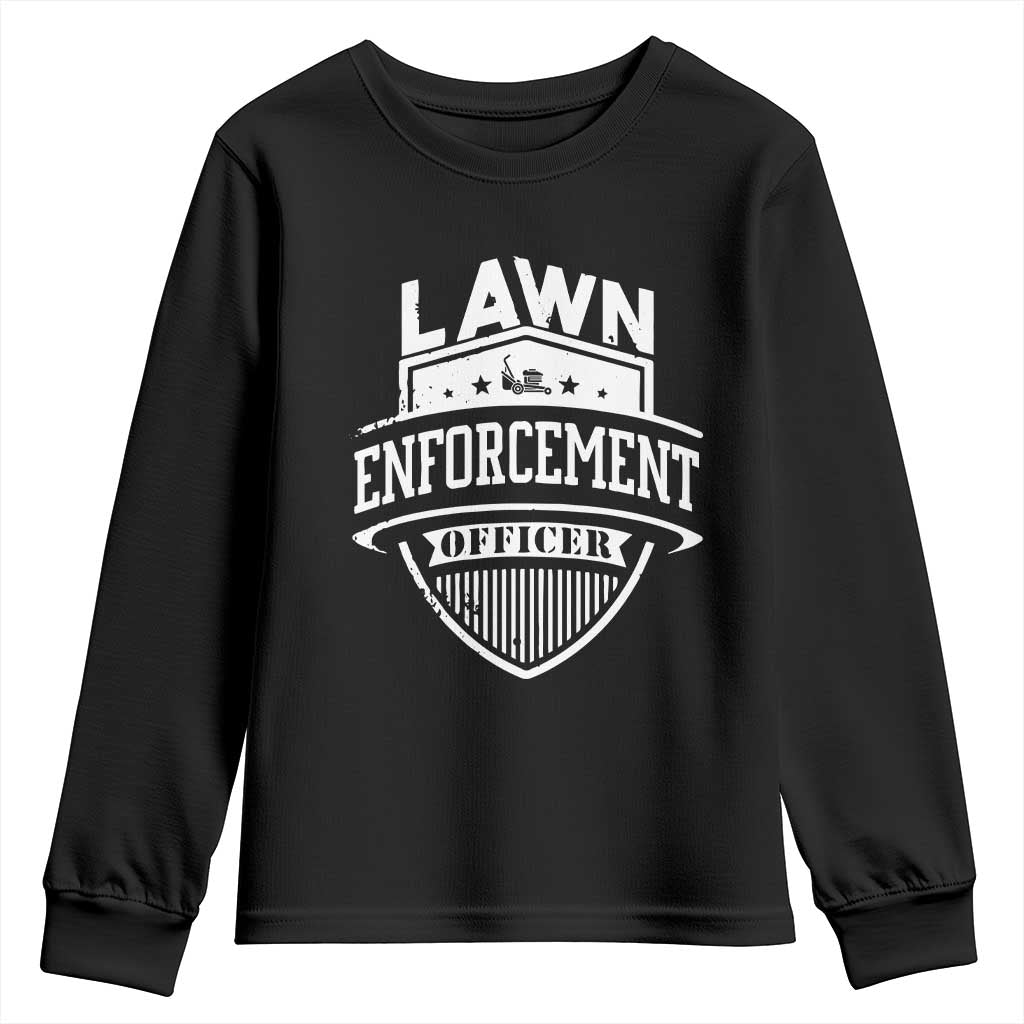 Funny The Lawn Enforcement Officer Youth Sweatshirt Gardening Lawn Mower Father's Day - Wonder Print Shop