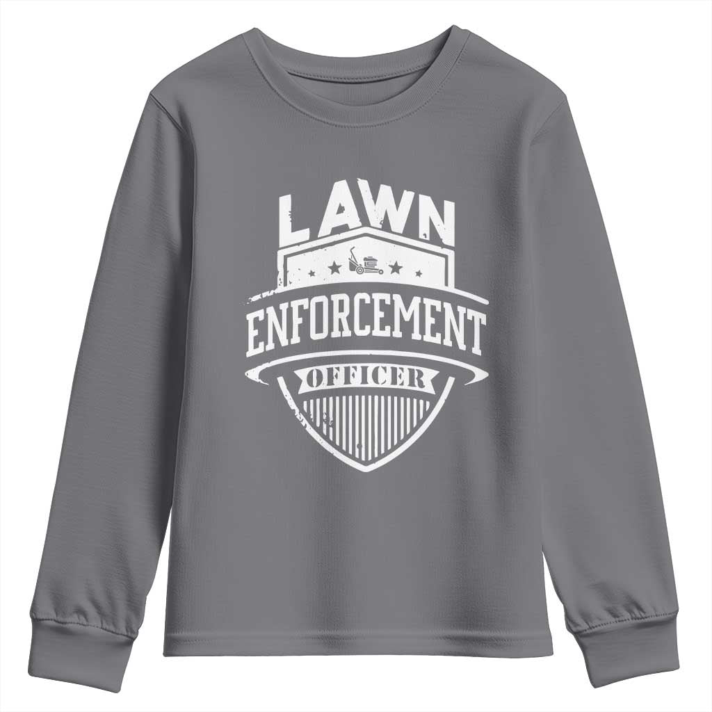 Funny The Lawn Enforcement Officer Youth Sweatshirt Gardening Lawn Mower Father's Day - Wonder Print Shop