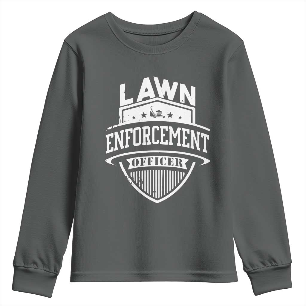 Funny The Lawn Enforcement Officer Youth Sweatshirt Gardening Lawn Mower Father's Day - Wonder Print Shop