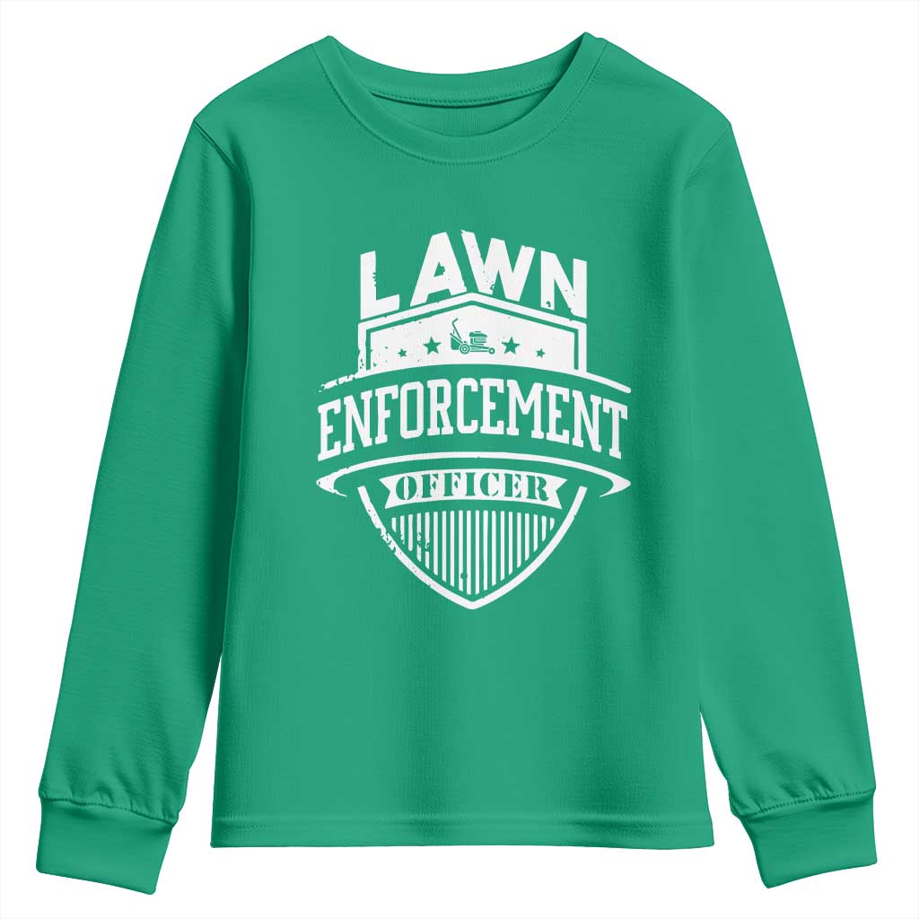 Funny The Lawn Enforcement Officer Youth Sweatshirt Gardening Lawn Mower Father's Day - Wonder Print Shop